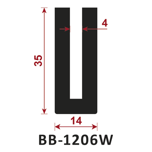 osłona krawędzi - uszczelka typu U BB-1206W 4 mm