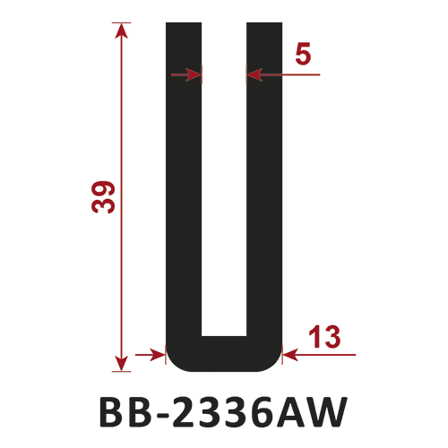 osłona krawędzi - uszczelka typu U BB-2336AW 5 mm