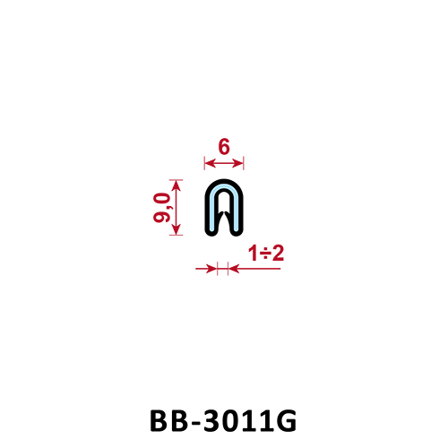 BB-3011G uszczelka krawędziowa zakres zacisku 1,0-2,0 mm