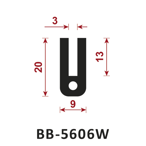 osłona krawędzi - uszczelka U BB-5606W 3 mm