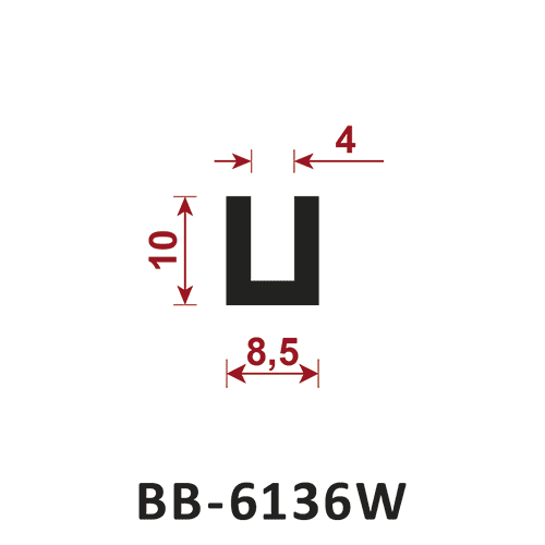 osłona krawędzi - uszczelka typu U BB-6136W 4 mm