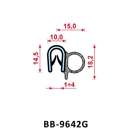 BB-9642G uszczelka na krawędź zakres zacisku 1,0-4,mm