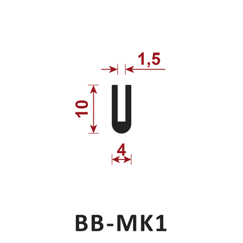 osłona krawędzi - uszczelka typu U BB-MK1 1,5 mm