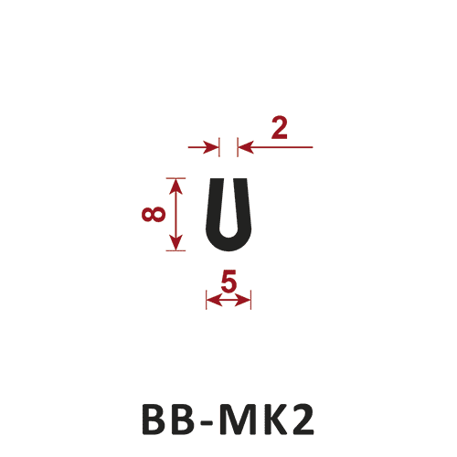 osłona krawędzi - uszczelka U BB-MK2 2 mm