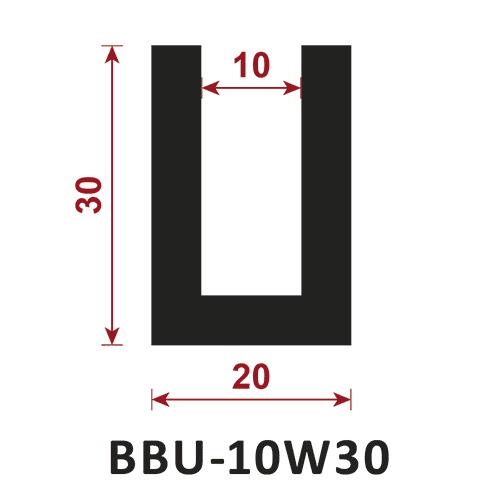 osłona krawędzi - uszczelka typu U BBU-10W30 10 mm